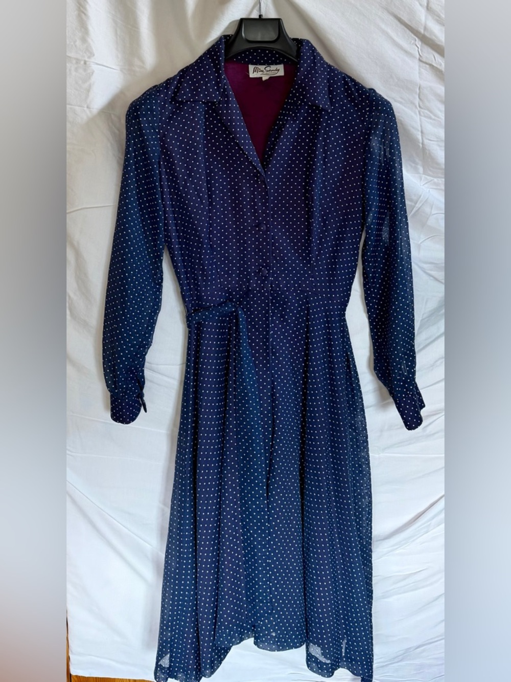 Vintage Original blue polka dot dress
